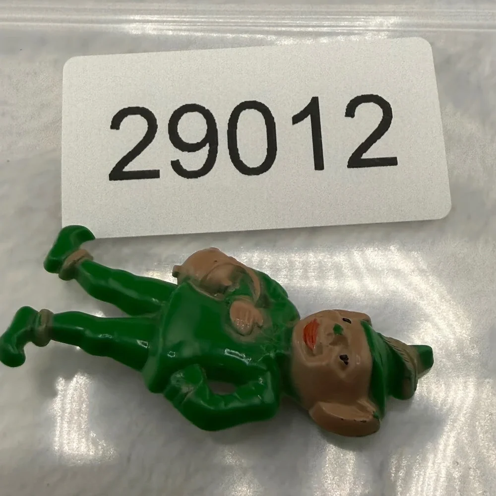 Vintage Leprechaun Pin Elf Green Plastic Pot of Gold St Patricks Day Kitch